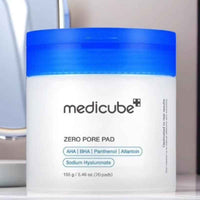 Medicube Zero Pore Pad, hydrating toner and exfoliating pore care pads with AHA, BHA, and hyaluronic acid for smooth, radiant skin.